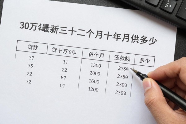 2025年最新三十万贷款二十年月供多少：30万贷20年每月还款额多少