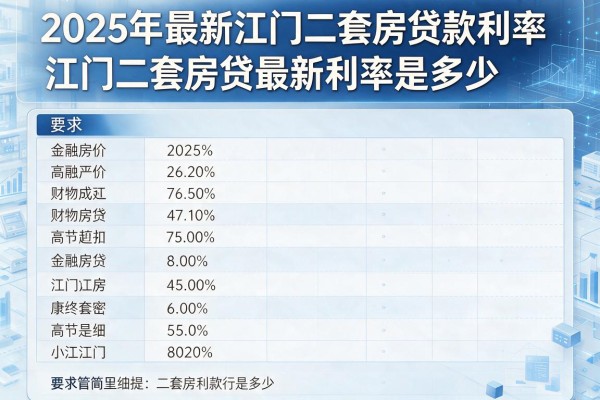 2025年最新江门二套房贷款利率：江门二套房贷最新利率是多少