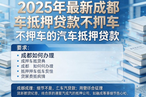 2025年最新成都车抵押贷款不押车：成都如何办理不押车的汽车抵押贷款