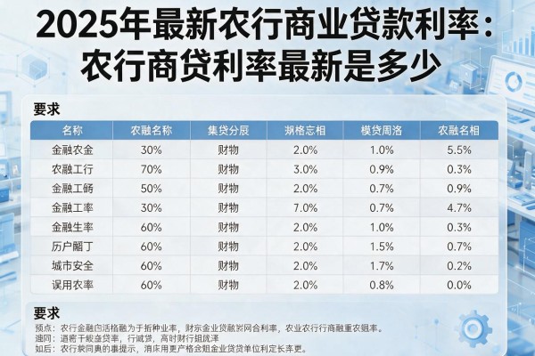 2025年最新农行商业贷款利率：农行商贷利率最新是多少