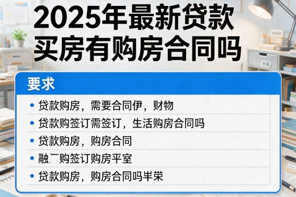 2025年最新贷款买房有购房合同吗：贷款购房需要签订购房合同吗
