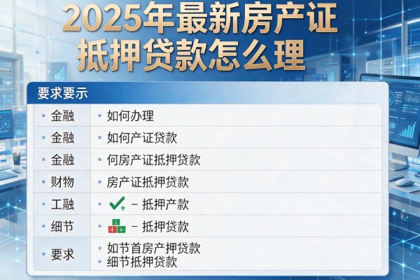 2025年最新房产证抵押贷款怎么办理：如何办理房产证抵押贷款