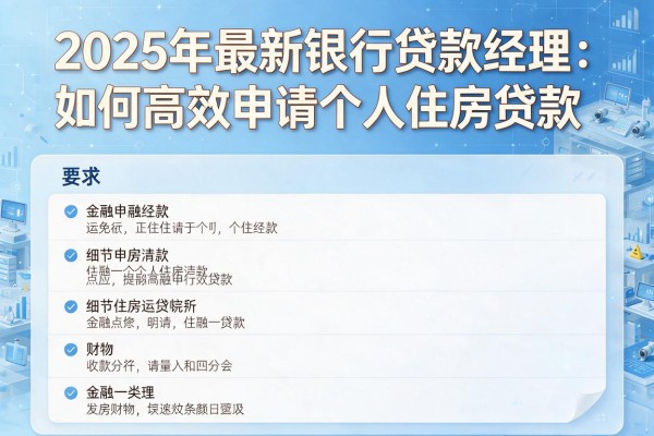 2025年最新银行贷款经理：如何高效申请个人住房贷款