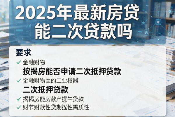 2025年最新房贷能二次贷款吗：按揭房能否申请二次抵押贷款