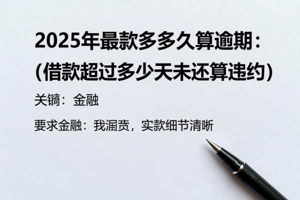 2025年最新贷款多久算逾期：借款超过多少天未还算违约
