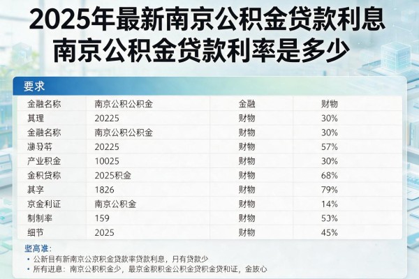 2025年最新南京公积金贷款利息：南京公积金贷款利率是多少