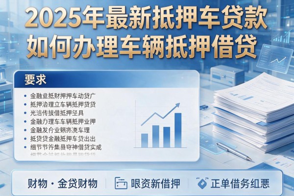 2025年最新抵押车贷款：如何办理车辆抵押借贷？