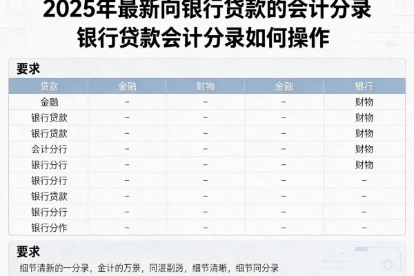 2025年最新向银行贷款的会计分录：银行贷款会计分录如何操作