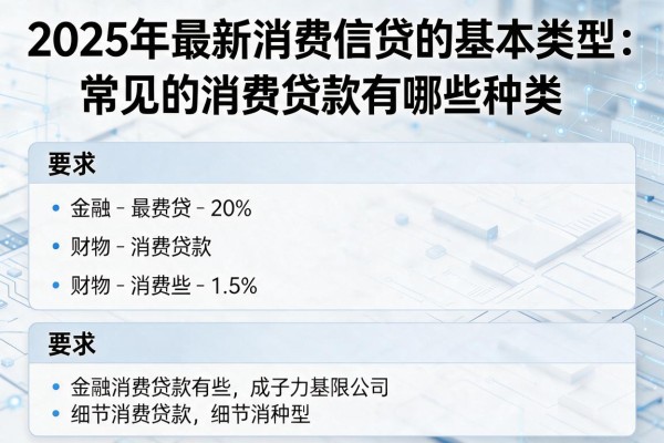 2025年最新消费信贷的基本类型：常见的消费贷款有哪些种类