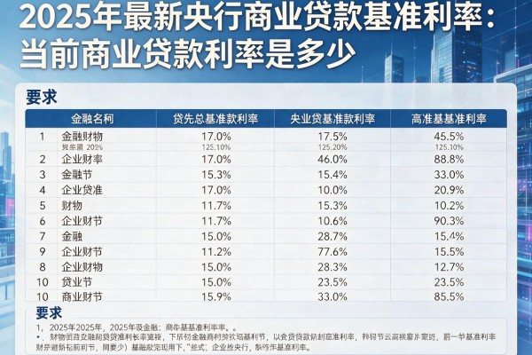 2025年最新央行商业贷款基准利率：当前商业贷款利率是多少