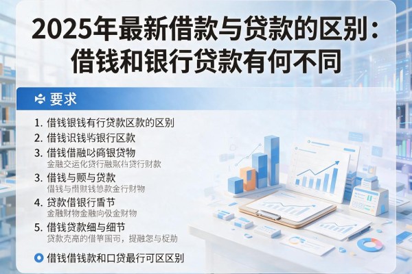 2025年最新借款与贷款的区别：借钱和银行贷款有何不同