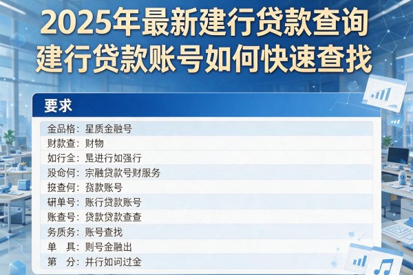 2025年最新建行贷款查询：建行贷款账号如何快速查找