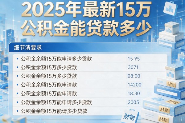 2025年最新15万公积金能贷款多少：公积金余额15万能申请多少贷款