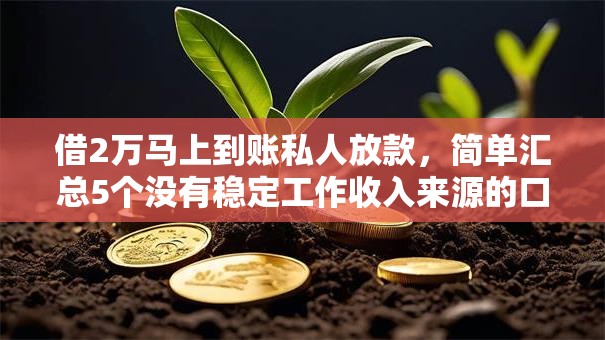 借2万马上到账私人放款，简单汇总5个没有稳定工作收入来源的口子