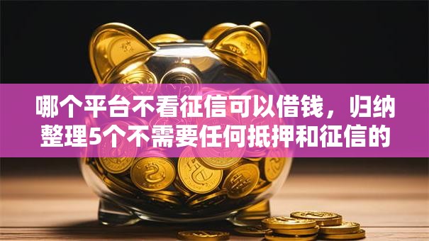 哪个平台不看征信可以借钱，归纳整理5个不需要任何抵押和征信的口子