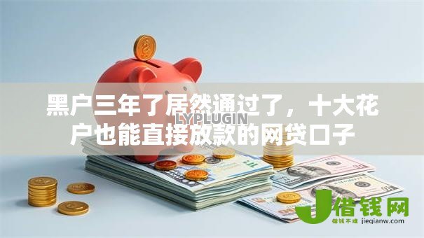 黑户三年了居然通过了，十大花户也能直接放款的网贷口子