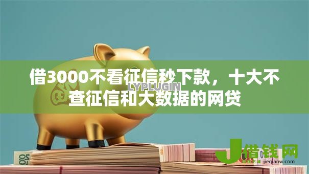 借3000不看征信秒下款，十大不查征信和大数据的网贷
