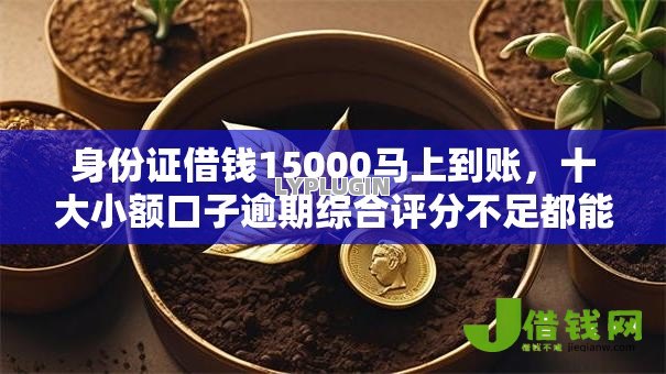 身份证借钱15000马上到账，十大小额口子逾期综合评分不足都能下款