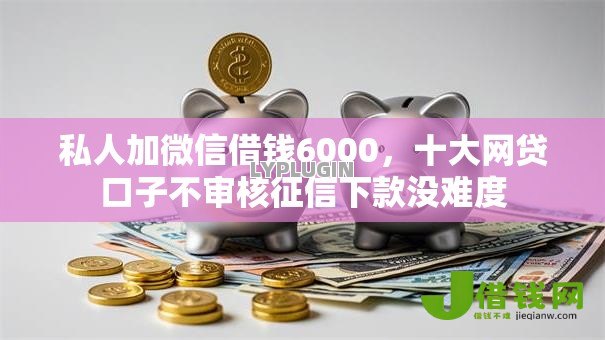 私人加微信借钱6000，十大网贷口子不审核征信下款没难度