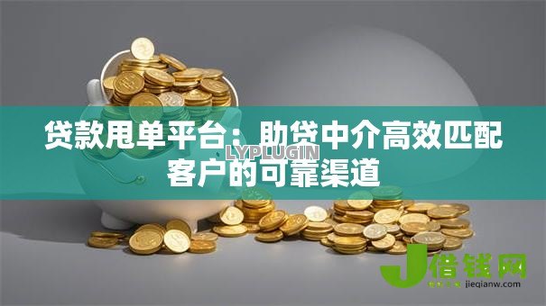 贷款甩单平台：助贷中介高效匹配客户的可靠渠道