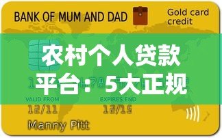 农村个人贷款平台:5大正规渠道及申请全攻略 农村个人贷款平台:5大正规渠道及申请全攻略