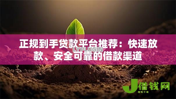正规到手贷款平台推荐：快速放款、安全可靠的借款渠道