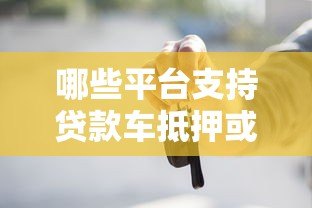 哪些平台支持贷款车抵押或转卖？10个渠道解析