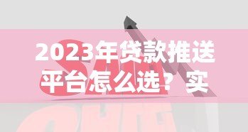 2023年贷款推送平台怎么选？实测10大平台优缺点对比