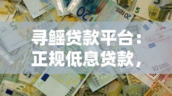 寻鳐贷款平台：正规低息贷款，快速审批解决资金难题