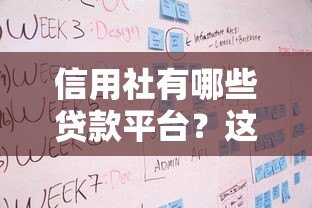信用社有哪些贷款平台？这5种常见产品满足不同资金需求
