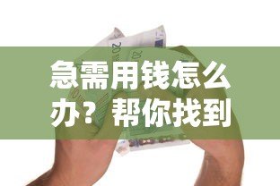 急需用钱怎么办？帮你找到最适合的贷款平台攻略