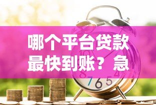 哪个平台贷款最快到账？急用钱必看这5个正规渠道