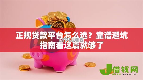 正规贷款平台怎么选？靠谱避坑指南看这篇就够了