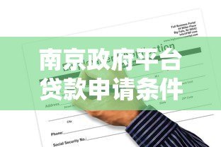 南京政府平台贷款申请条件与流程解析