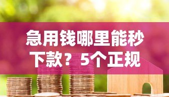 急用钱哪里能秒下款?5个正规快速借款平台实测分析 急用钱哪里能秒下款?5个正规快速借款平台实测分析