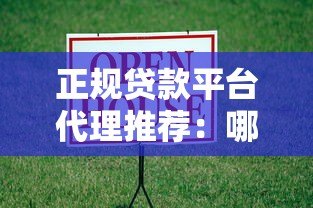 正规贷款平台代理推荐:哪些渠道靠谱又安全? 正规贷款平台代理推荐:哪些渠道靠谱又安全?