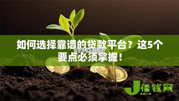 如何选择靠谱的贷款平台?这5个要点必须掌握! 如何选择靠谱的贷款平台?这5个要点必须掌握!