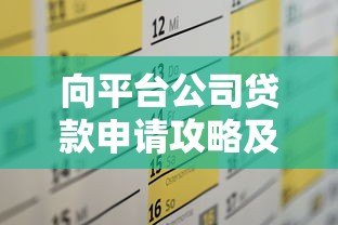 向平台公司贷款申请攻略及注意事项详解