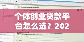 个体创业贷款平台怎么选?2023最新申请攻略与额度条件解析 个体创业贷款平台怎么选?2023最新申请攻略与额度条件解析
