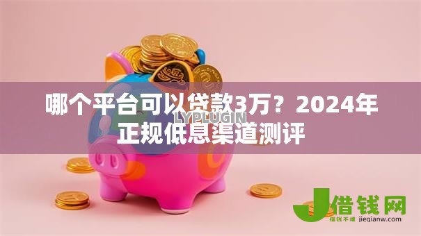 哪个平台可以贷款3万？2024年正规低息渠道测评