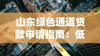 山东绿色通道贷款申请指南：低利率、快速放款全解析
