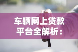 车辆网上贷款平台全解析：申请流程与注意事项