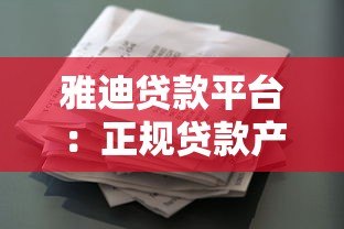 雅迪贷款平台：正规贷款产品解析及申请流程指南