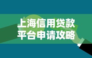 上海信用贷款平台申请攻略及风险解析