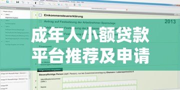 成年人小额贷款平台推荐及申请攻略