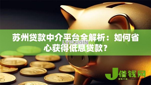 苏州贷款中介平台全解析：如何省心获得低息贷款？