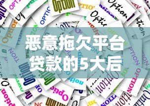 恶意拖欠平台贷款的5大后果及应对方法