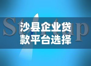 沙县企业贷款平台选择指南:条件、流程、注意事项 沙县企业贷款平台选择指南:条件、流程、注意事项