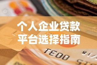 个人企业贷款平台选择指南：资质、流程与避坑要点