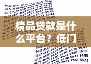 精品贷款是什么平台?低门槛借款新选择全解析 精品贷款是什么平台?低门槛借款新选择全解析
